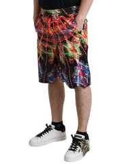 Dolce & Gabbana Multicolor Luminarie Print Men Bermuda Shorts - Bermudas