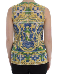 Dolce & Gabbana Multicolor Majolica Embroidered Sweater - IT40|S - Tank Tops