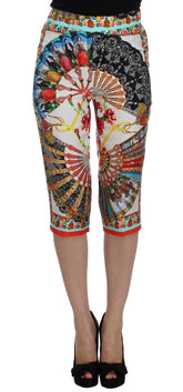 Dolce & Gabbana Multicolor Majolica Sicily Silk Pants - IT38|XS - Trousers