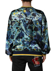 Dolce & Gabbana Multicolor Marble Print Pullover Sweater - IT52 | XL