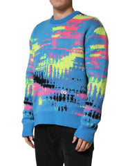 Dolce & Gabbana Multicolor Men Crew Neck Pullover Sweater - IT48 | M