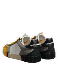 Top-down perspectief van de multicolor Miami sneakers, die de vetersluiting en het gevoerde lederen interieur laten zien.