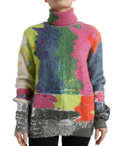 Dolce & Gabbana Multicolor Mohair Turtleneck Pullover Sweater - IT38 | XS - Sweaters