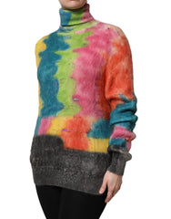 Dolce & Gabbana Multicolor Mohair Turtleneck Pullover Sweater - IT40|S - Sweaters