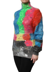 Dolce & Gabbana Multicolor Mohair Turtleneck Pullover Sweater - IT40|S - Sweaters