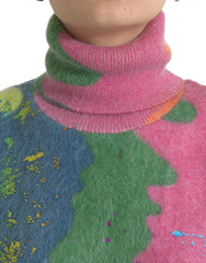 Dolce & Gabbana Multicolor Mohair Turtleneck Pullover Sweater - Sweaters