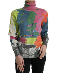 Dolce & Gabbana Multicolor Mohair Turtleneck Pullover Sweater - Sweaters