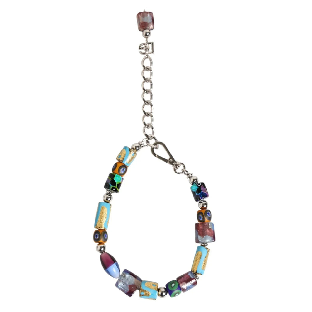 Dolce & Gabbana Multicolor Murano Glass Beads Brass Zamak Necklace - Necklaces