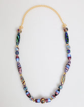 Dolce & Gabbana Multicolor Murano Glass Beads Gold Brass Chain Jewelry Necklace - Necklaces