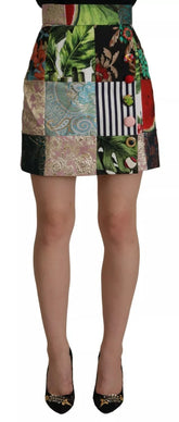 Dolce & Gabbana Multicolor Patchwork A-line Polyester Skirt - IT38 | XS - Skirts