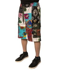 Dolce & Gabbana Multicolor Patchwork Cargo Bermuda Shorts - IT48 | M - Bermudas