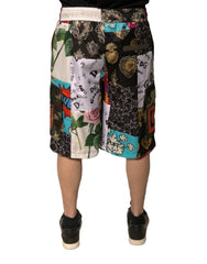 Dolce & Gabbana Multicolor Patchwork Cargo Bermuda Shorts - IT48 | M - Bermudas