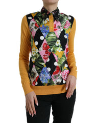 Dolce & Gabbana Multicolor Patchwork Cashmere Henley Sweater - Sweaters