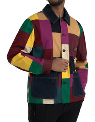 Dolce & Gabbana Multicolor Patchwork Cotton Collared Jacket - IT48 | M - Trucker Jackets