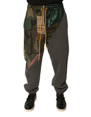 Dolce & Gabbana Multicolor Patchwork Cotton Jogger Sweatpants Pants - IT48 | M - Joggers