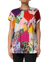Dolce & Gabbana Multicolor Patchwork Cotton Silk Blouse Top - Blouses