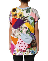 Dolce & Gabbana Multicolor Patchwork Cotton Silk Blouse Top - Blouses