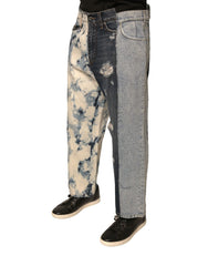 Dolce & Gabbana Multicolor Patchwork Cotton Straight Men Denim Jeans - IT46 | S - Jeans