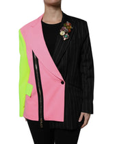 Dolce & Gabbana Multicolor Patchwork Embellished Coat Jacket - Sport Jackets