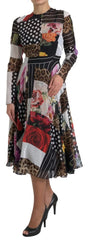 Dolce & Gabbana Multicolor Patchwork Floral Leopard Dress - IT46|XL - Dresses