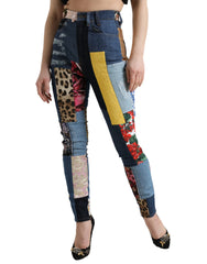 Dolce & Gabbana Multicolor Patchwork GRACE Skinny Denim Jeans - IT38 | XS - Jeans