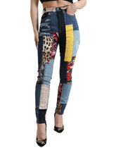 Dolce & Gabbana Multicolor Patchwork GRACE Skinny Denim Jeans - IT38 | XS - Jeans