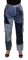 Dolce & Gabbana Multicolor Patchwork High Waist Denim Jeans - IT46|XL - Jeans