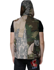 Dolce & Gabbana Multicolor Patchwork Hooded Vest Jacket - IT52 | XL - Vests