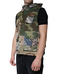 Dolce & Gabbana Multicolor Patchwork Hooded Vest Jacket - IT52 | XL - Vests