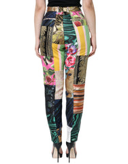 Dolce & Gabbana Multicolor Patchwork Jacquard High Waist Pants - IT42|M - Trousers
