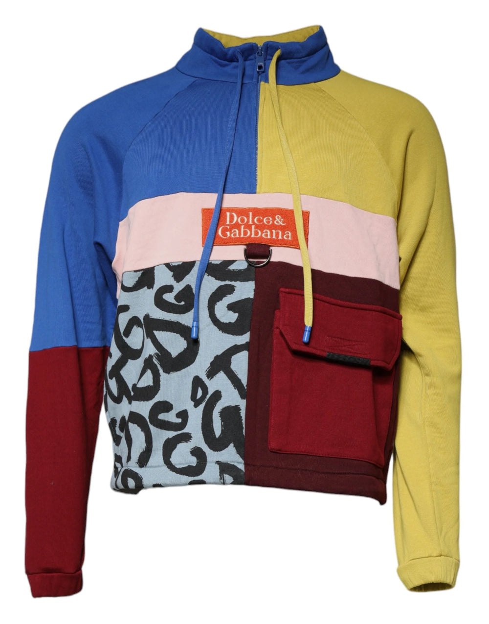 Dolce & Gabbana Multicolor Patchwork Men Sweatshirt Sweater - IT46 | S - Sweatshirts