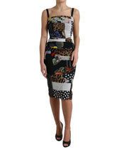 Dolce & Gabbana Multicolor Patchwork Midi Floral Leopard Bodycon Dress - IT40|S - Dresses