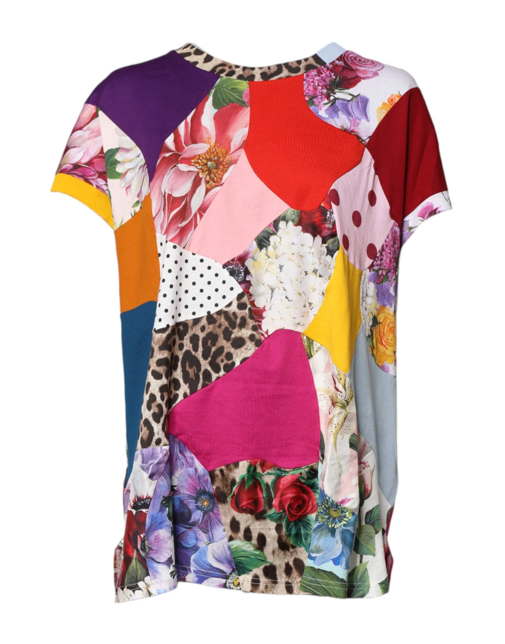 Dolce & Gabbana Multicolor Patchwork Short Sleeve Blouse Top - IT38 | XS - Blouses