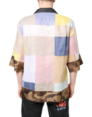 Dolce & Gabbana Multicolor Patchwork Short Sleeve Shirt - IT40 | M - Shirts