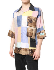 Dolce & Gabbana Multicolor Patchwork Short Sleeve Shirt - IT40 | M - Shirts