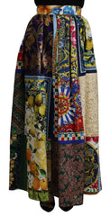 Dolce & Gabbana Multicolor Patchwork Sicily Long Maxi Skirt - IT36 | XS - Skirts