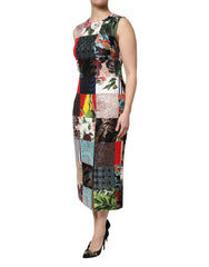 Dolce & Gabbana Multicolor Patchwork Sleeveless Sheath Dress - IT44 | L - Dresses