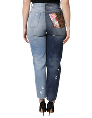 Dolce & Gabbana Multicolor Patchwork Tapered Denim Jeans - IT40|S - Jeans