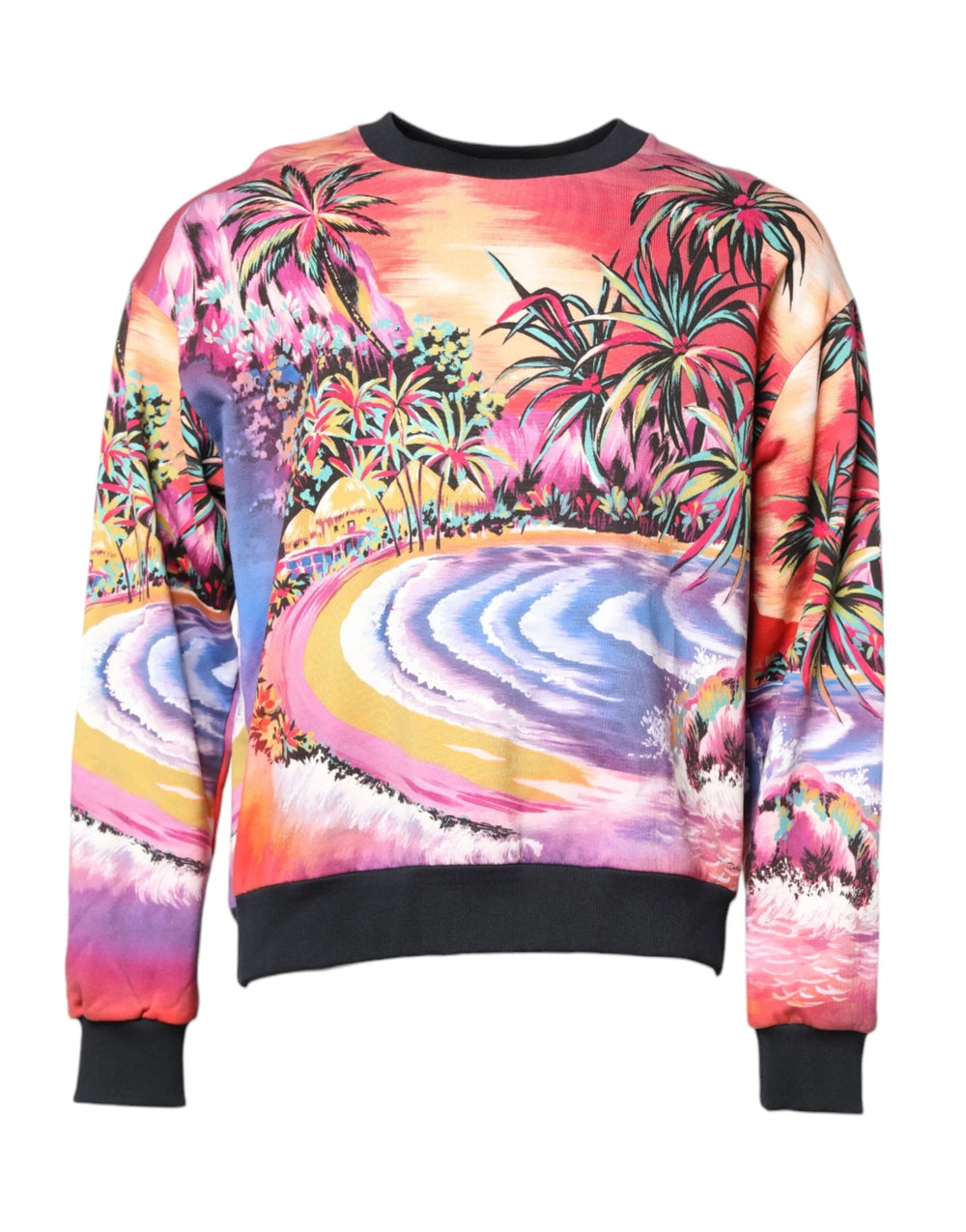 Dolce & Gabbana Multicolor Print Crew Neck Pullover Sweater - IT52 | XL - Sweaters