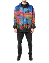 Dolce & Gabbana Multicolor Print Hooded Windbreaker Jacket - IT50 | L - Windbreakers
