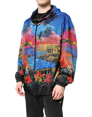 Dolce & Gabbana Multicolor Print Hooded Windbreaker Jacket - IT50 | L - Windbreakers