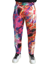 Dolce & Gabbana Multicolor Printed Linen Men Trouser Pants - Chinos