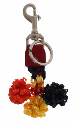 Dolce & Gabbana Multicolor Raffia Leather Clasp Finder Chain Keyring - Keychains