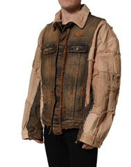 Dolce & Gabbana Multicolor Raw Cut Panelled Denim Men Jacket