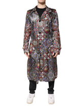 Dolce & Gabbana Multicolor Royal Bee Crown Trench Coat Jacket - IT48 | M - Trench Coats