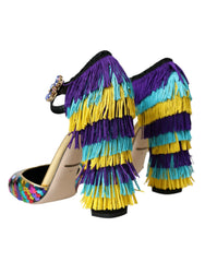 Dolce & Gabbana Multicolor Sequin Crystal Mary Jane Shoes - EU40/US9.5