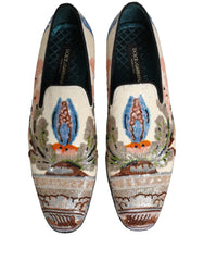 Dolce & Gabbana Multicolor Sequin Embroidered Loafers Shoes - EU44/US11