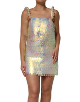 Dolce & Gabbana Multicolor Sequin Holographic Mini Dress - IT40|S - Dresses