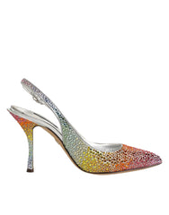 Dolce & Gabbana Multicolor Sequin Slingback Pumps Shoes - Heels