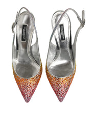 Dolce & Gabbana Multicolor Sequin Slingback Pumps Shoes - Heels